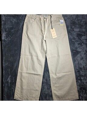 Scotch & Soda Baggy Drawstring Jeans Medium Oyster Gray Wide Leg NWT